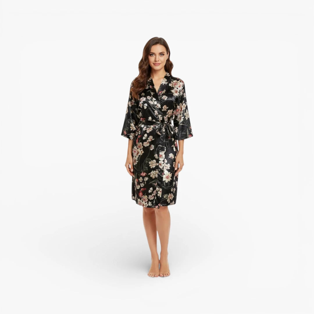 Peignoir Femme Noir Satin