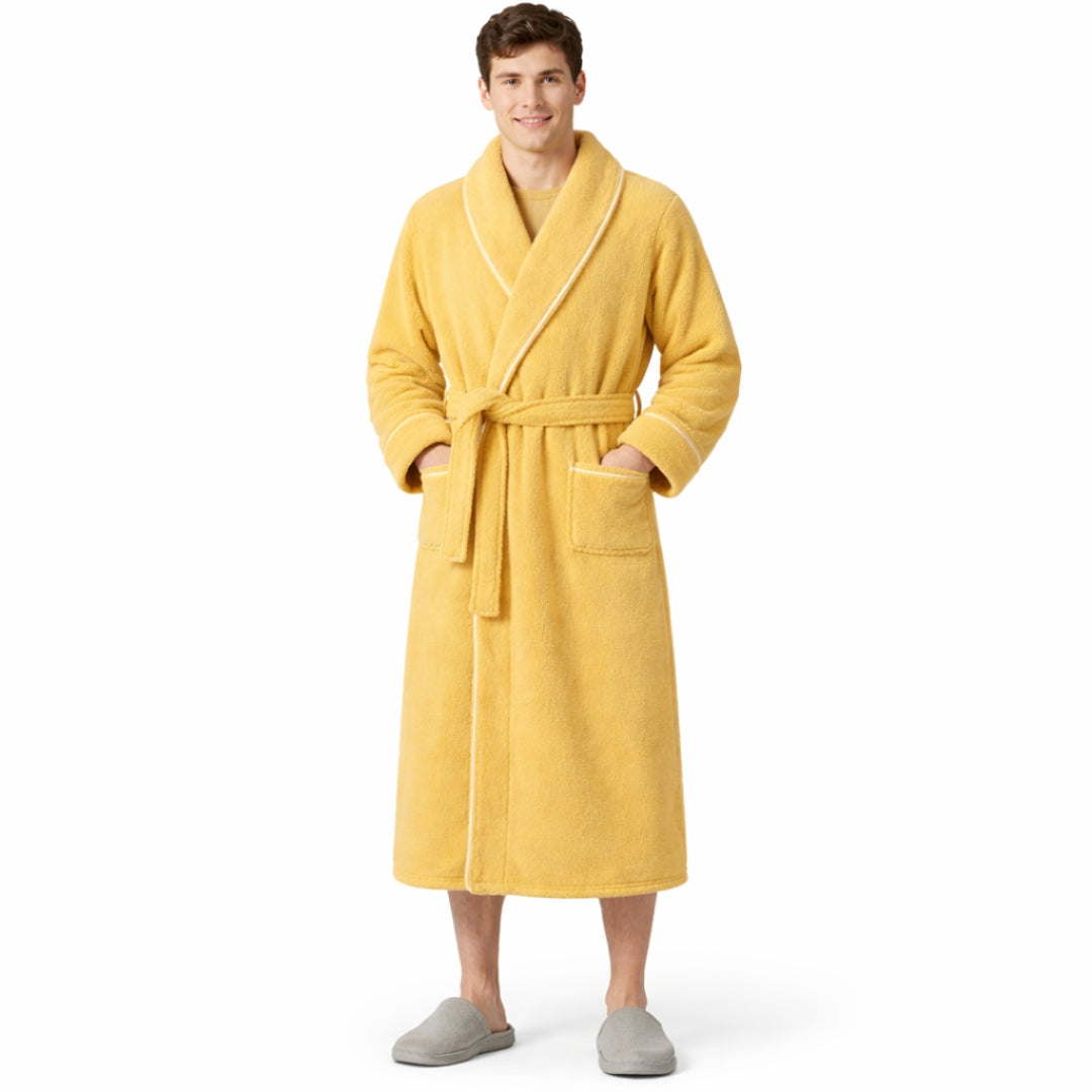 Peignoir Homme - Long Jaune Épais