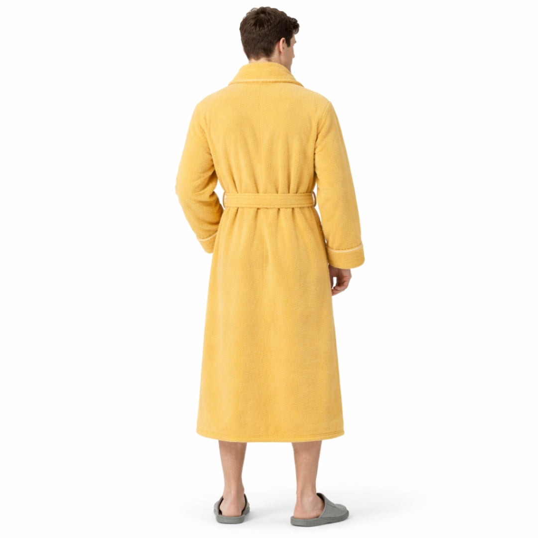 Peignoir Homme - Long Jaune Épais