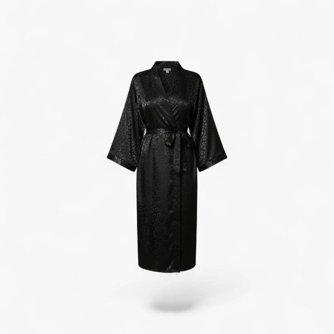Peignoir Noir Adulte Femme en Polyester