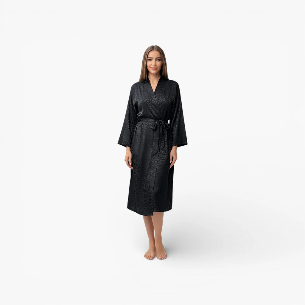 Peignoir Noir Adulte Femme en Polyester