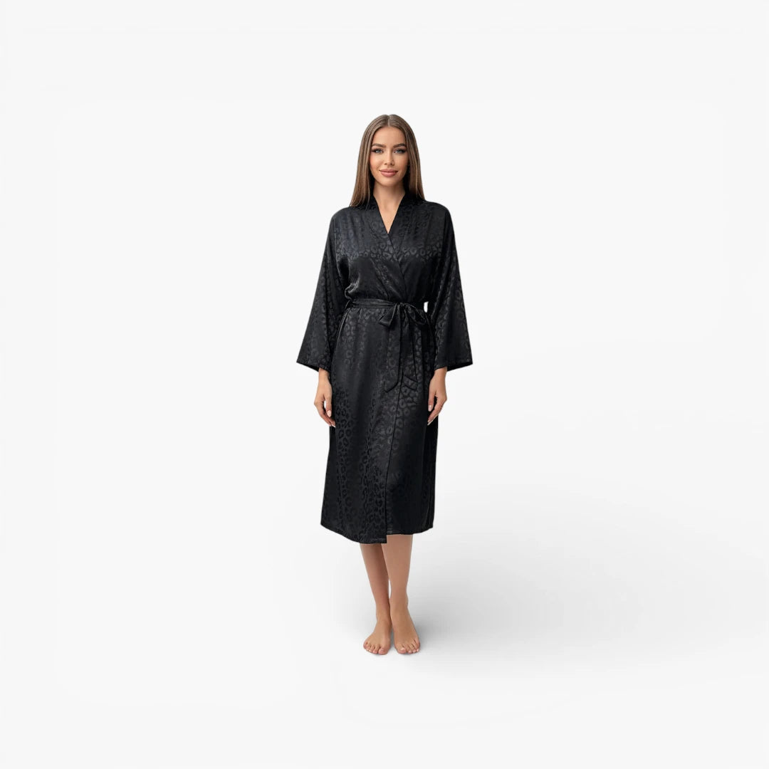 Peignoir Noir Adulte Femme en Polyester