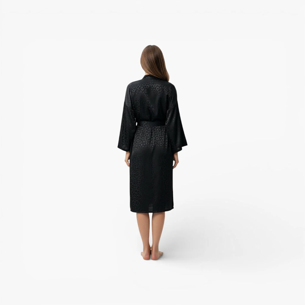 Peignoir Noir Adulte Femme en Polyester