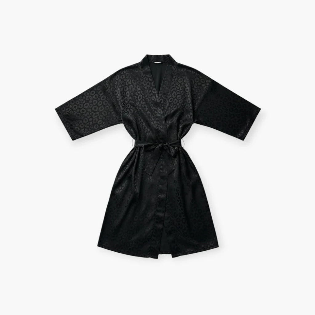 Peignoir Noir Adulte Femme en Polyester