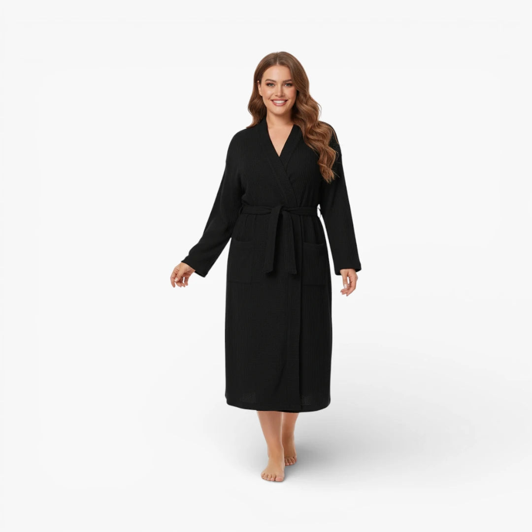 Peignoir Noir Femme Polaire