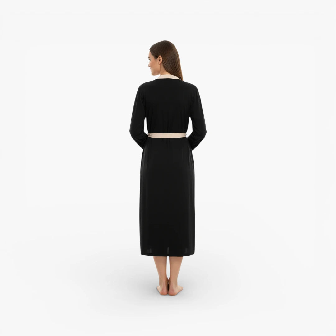 Peignoir Polaire Noir Adulte Femme