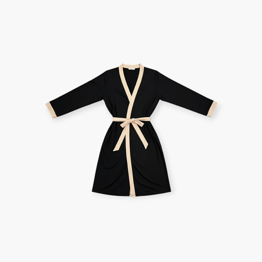 Peignoir Polaire Noir Adulte Femme