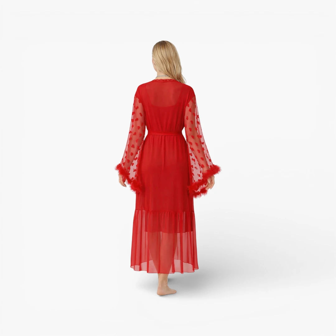 Peignoir Sexy Long en Satin Femme