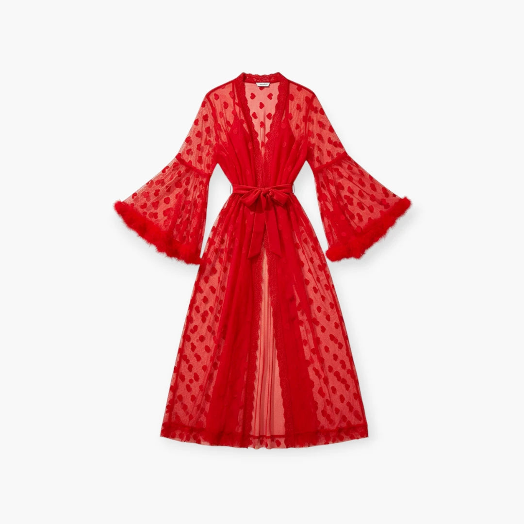 Peignoir Sexy Long en Satin Femme