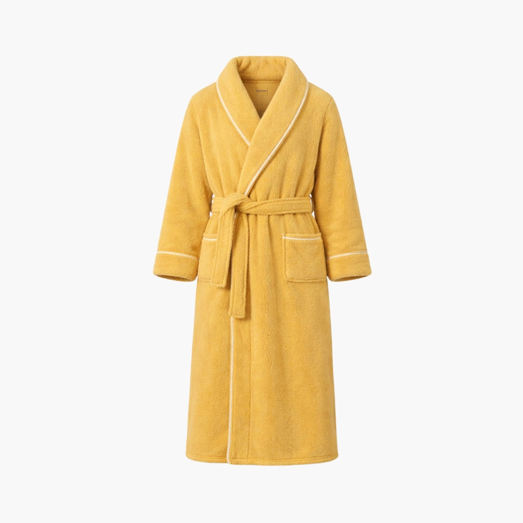 Peignoir Homme - Long Jaune Épais