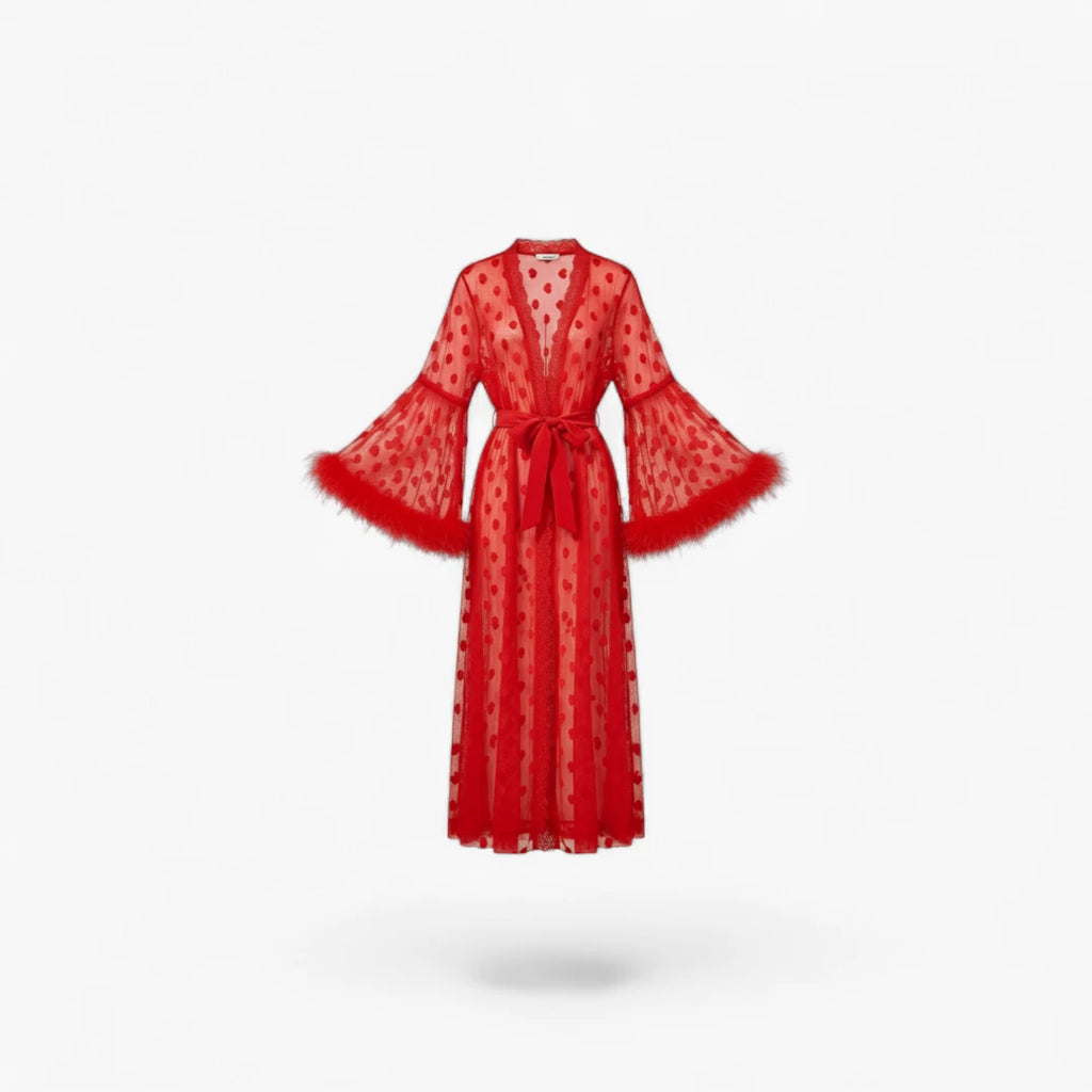 Peignoir Sexy Long en Satin Femme