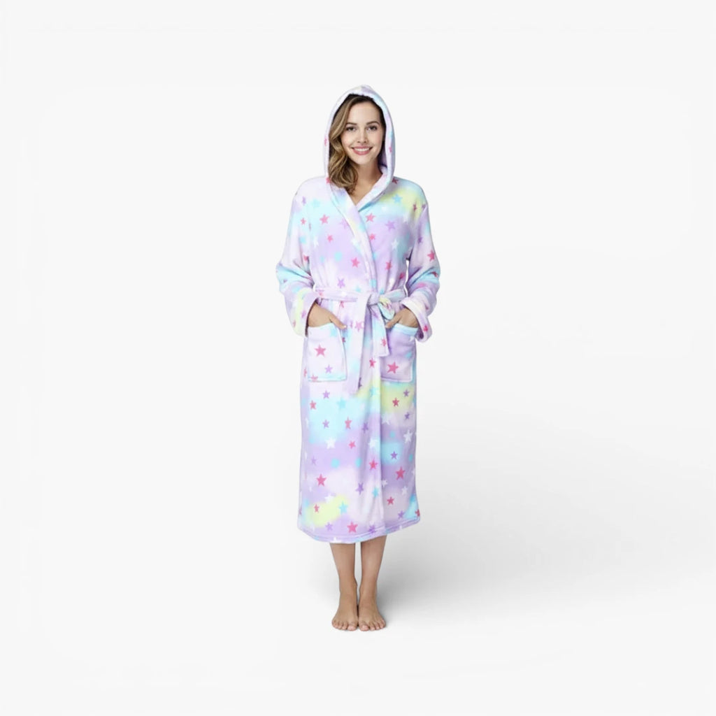 Peignoir de Bain Femme Moelleux avec Capuche