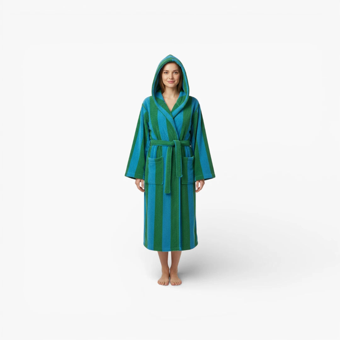 Peignoir de Bain Femme à Rayures