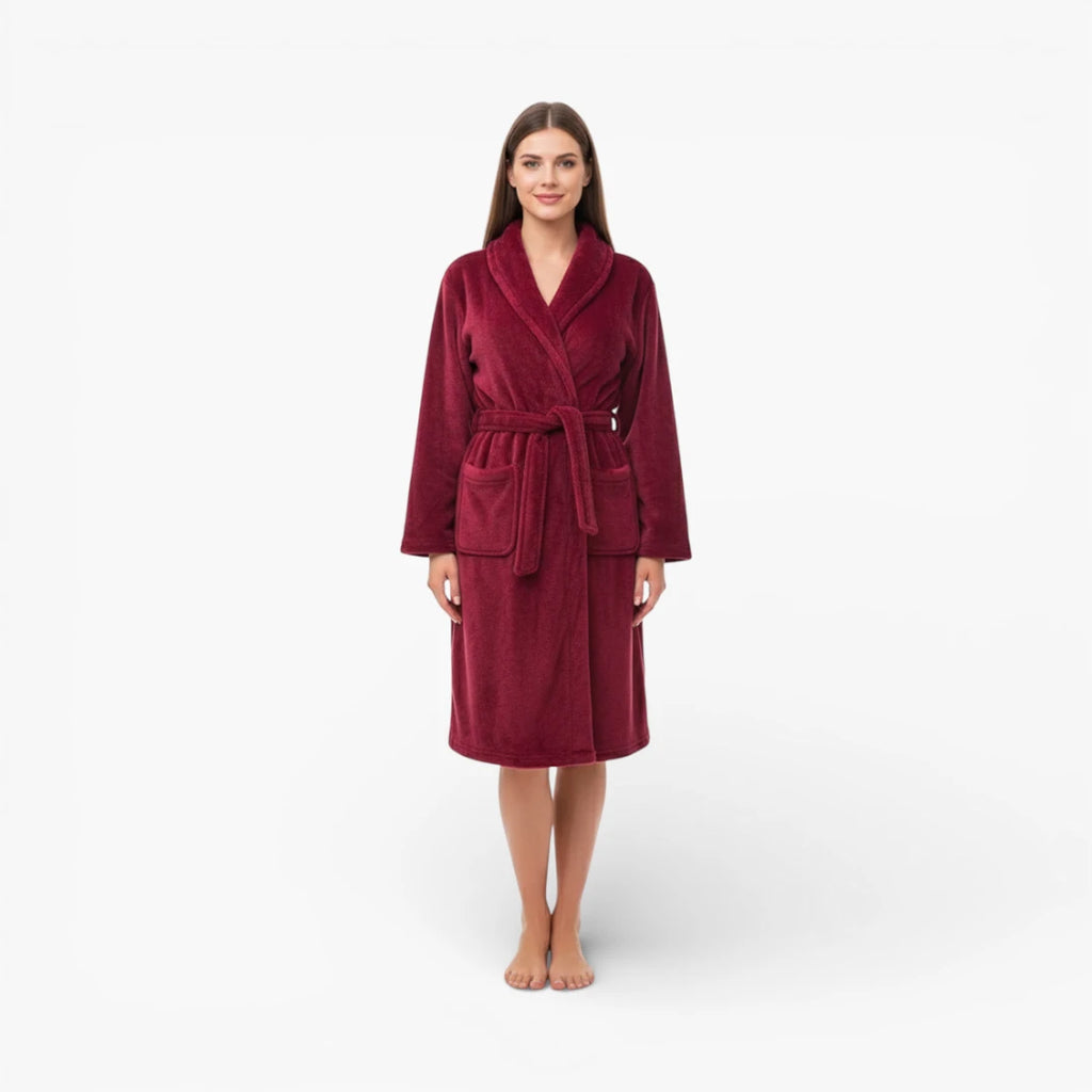 Peignoir de bain femme bordeaux