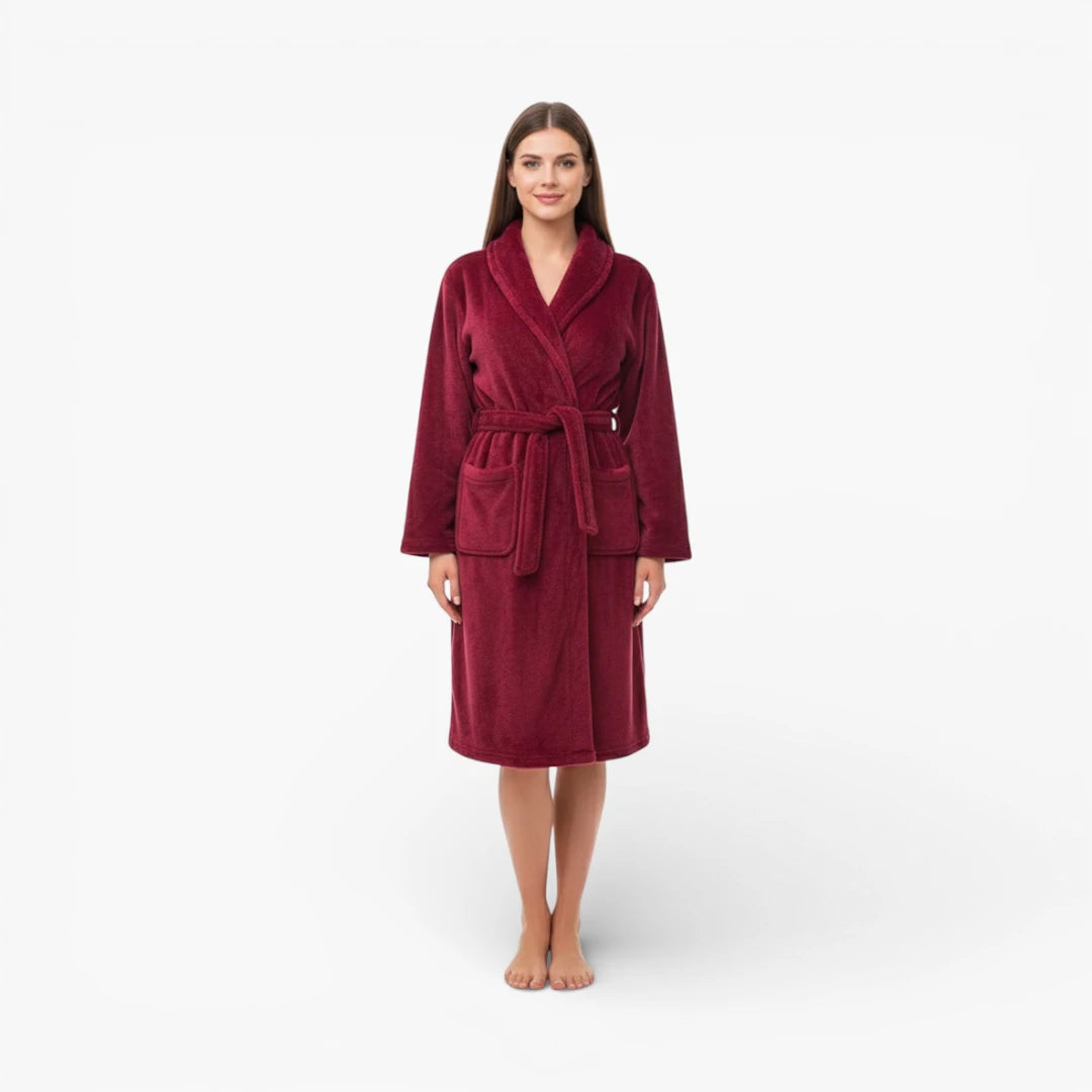 Peignoir de bain femme bordeaux