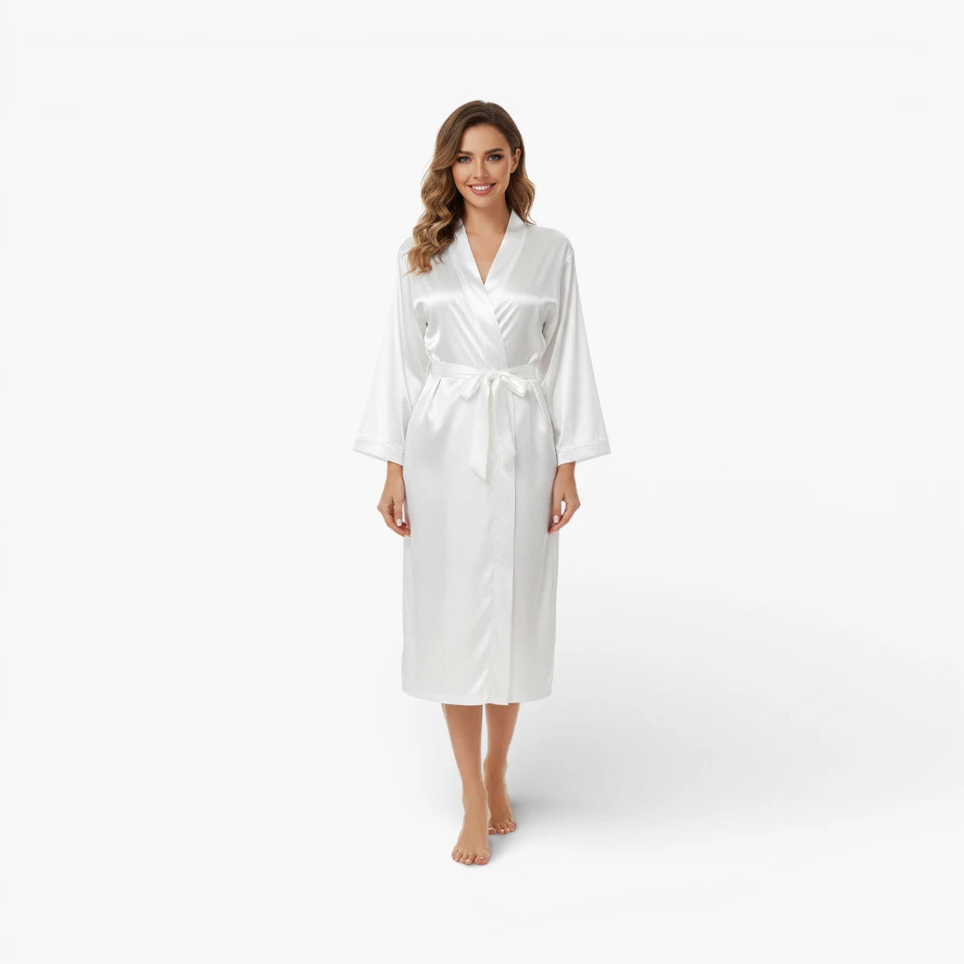 Peignoir femme satin blanc