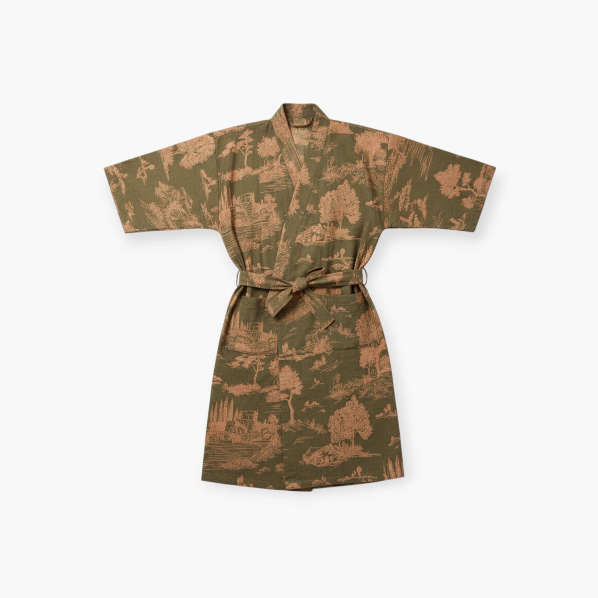 Peignoir kimono vert homme - Ukiyo