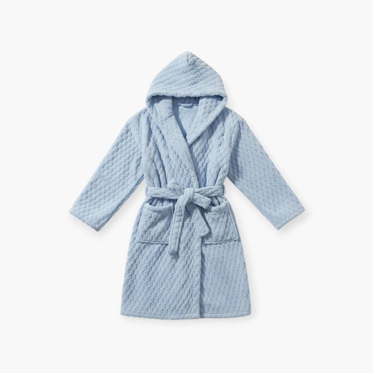 Peignoir Femme Hiver – Polaire à Capuche Bleu Ciel