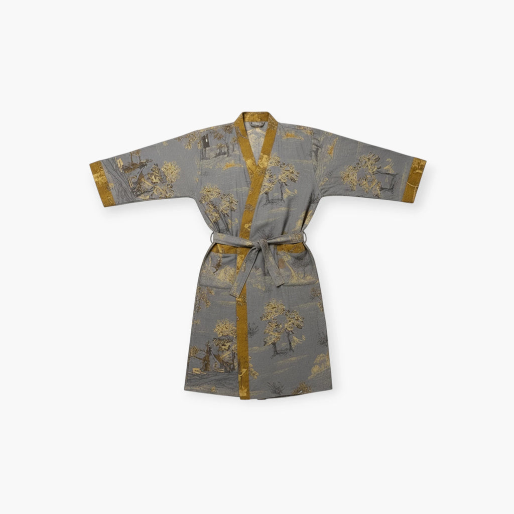 Peignoir kimono gris homme - Momiji