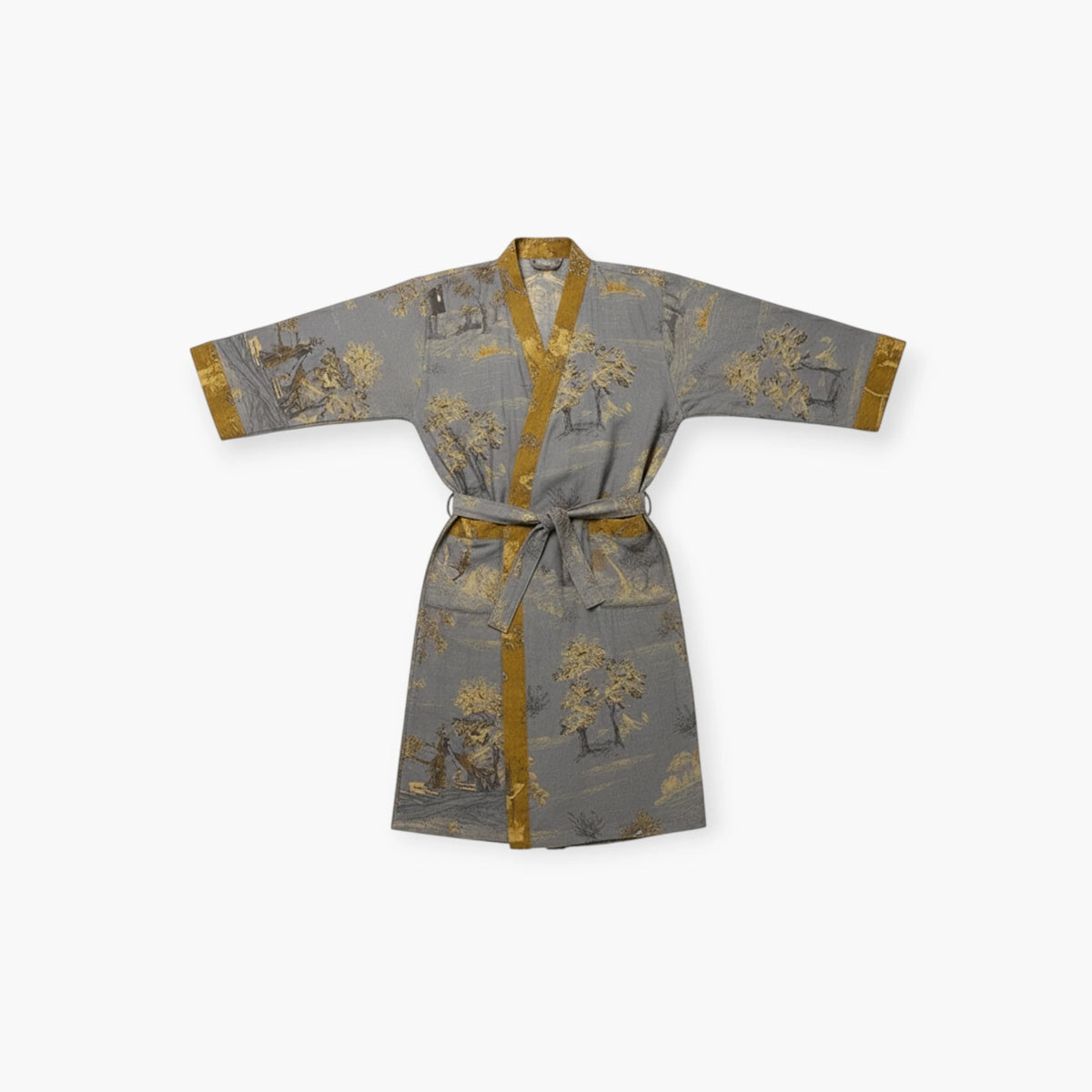 Peignoir kimono gris homme - Momiji