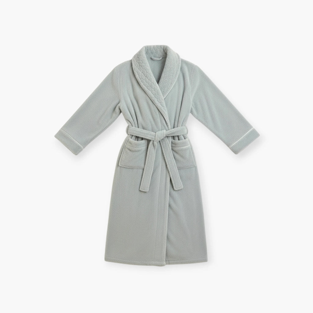 Peignoir Homme Long – Flanelle Grise Épais