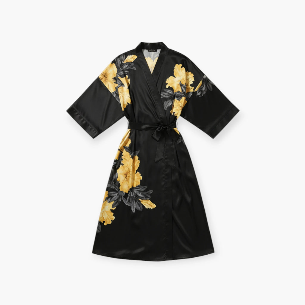 Peignoir Satin Fleuri