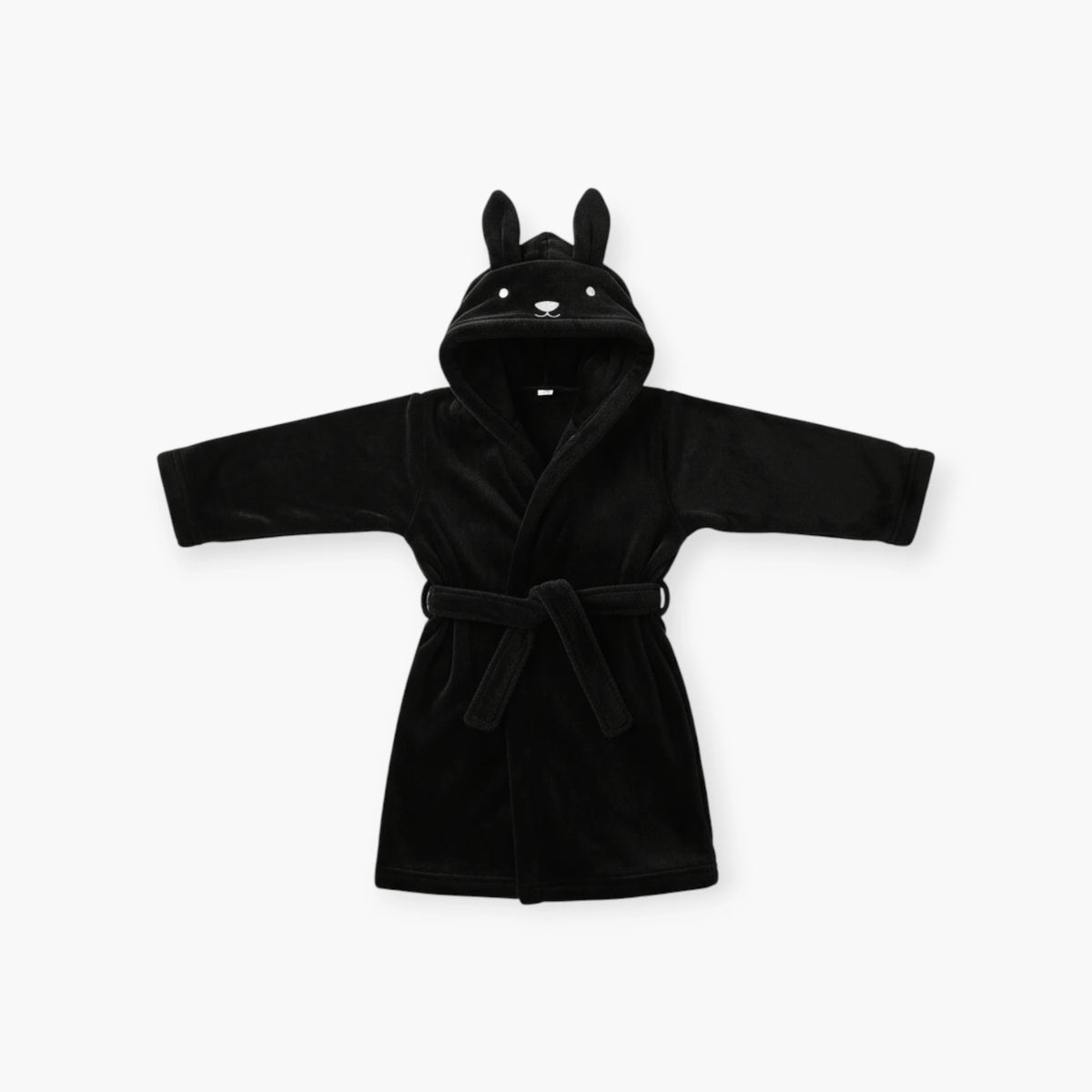 Peignoir Enfant en Polaire – Couleur Noir avec Capuche