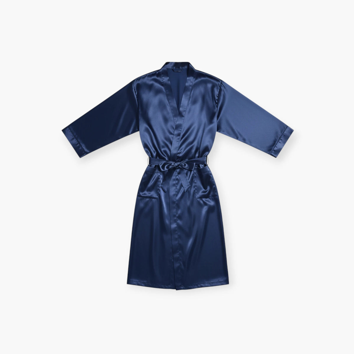 Peignoir Homme en Satin Bleu Marine