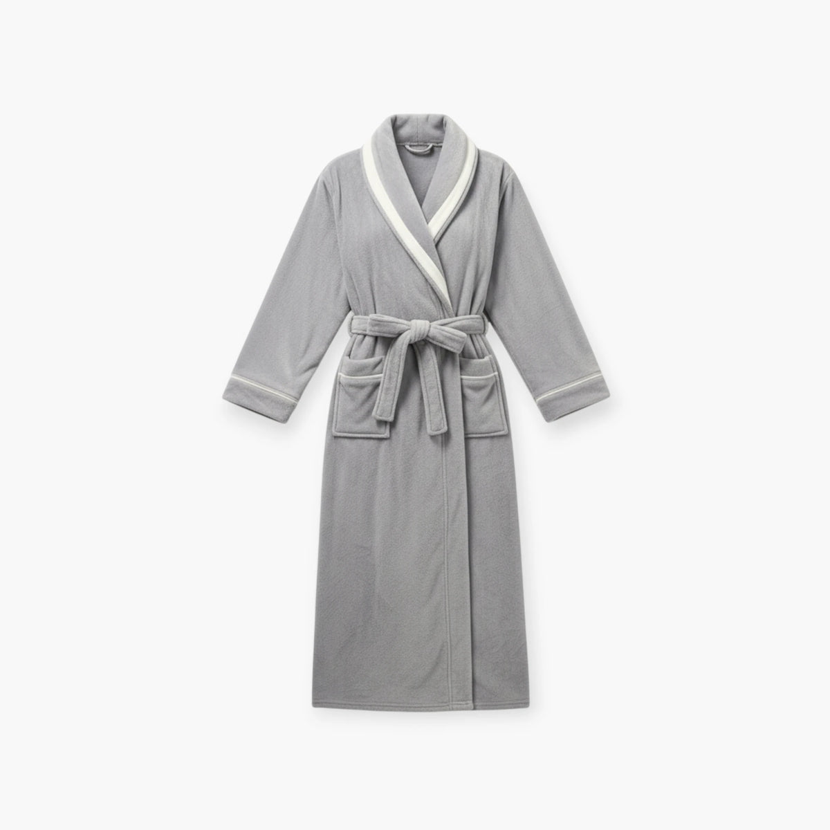 Peignoir Femme Long - Gris en Flanelle