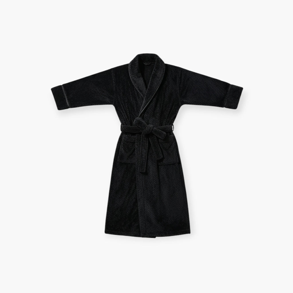 Peignoir Homme – Long Noir en Flanelle