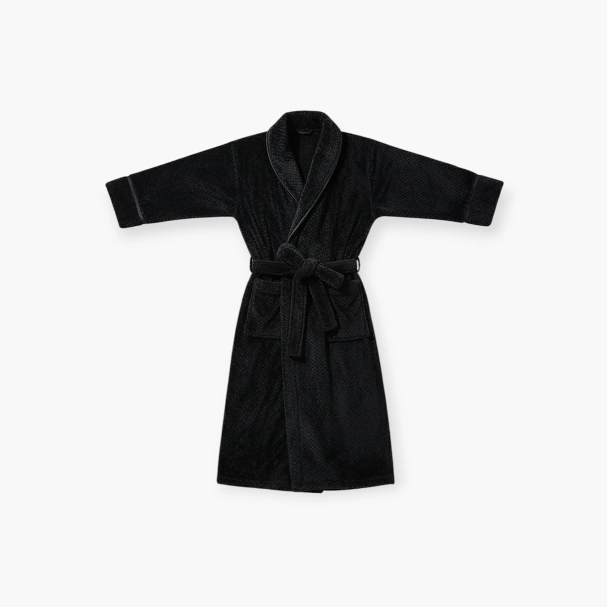 Peignoir Homme – Long Noir en Flanelle