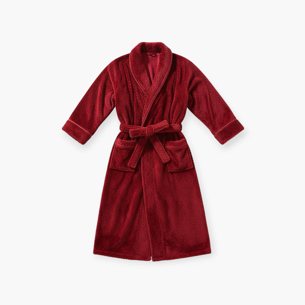 Peignoir Homme – Long Rouge en Flanelle