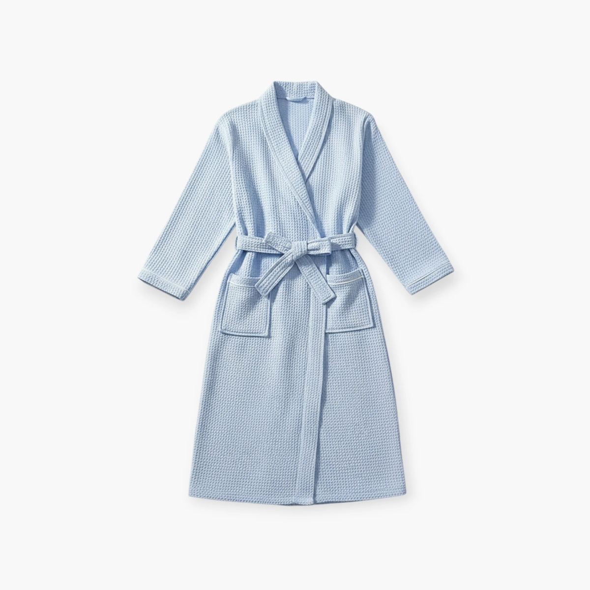 Peignoir Femme Nid d’Abeille - Bleu Long