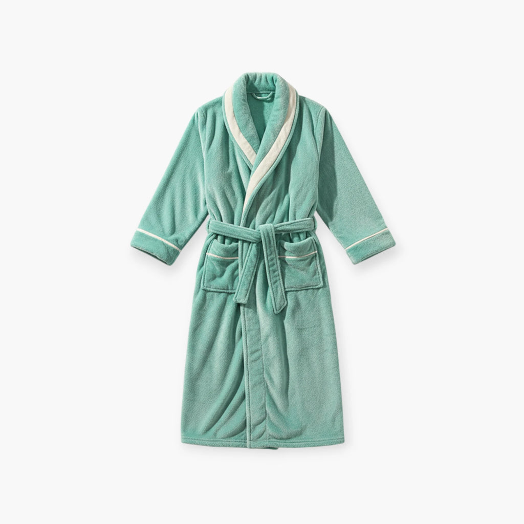 Peignoir Homme Long - Turquoise en Flanelle