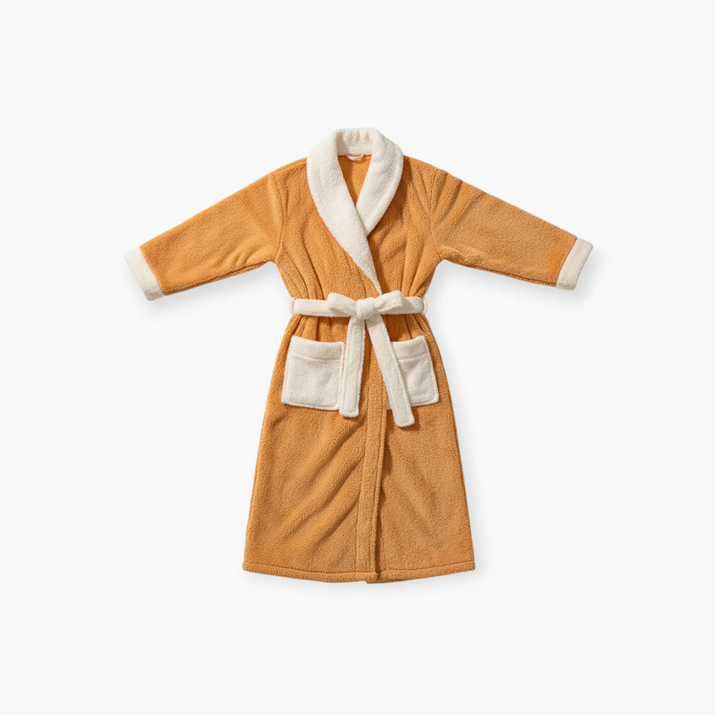 Peignoir Femme – Long Orange en Polaire