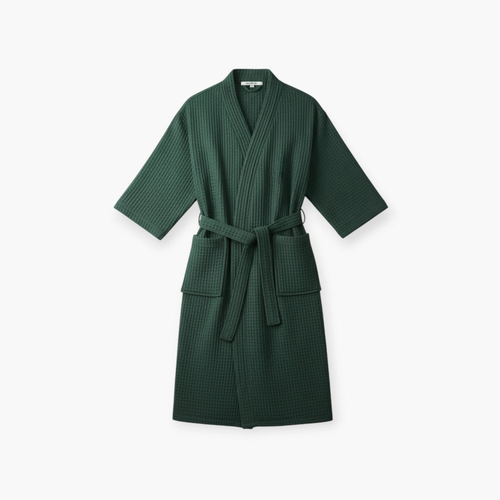 Peignoir En Coton – Nid d’Abeille Vert