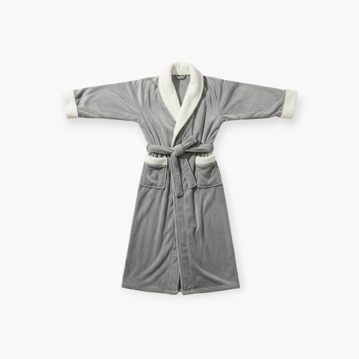 Peignoir Homme – Hiver Gris Long en Flanelle