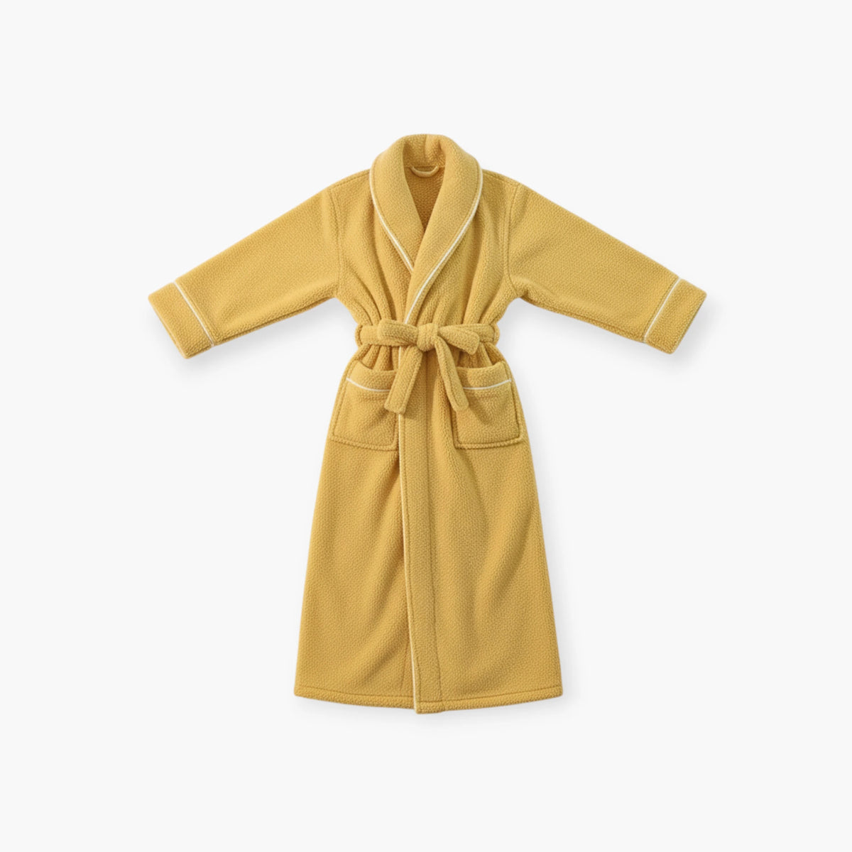 Peignoir Femme - Long Jaune Épais