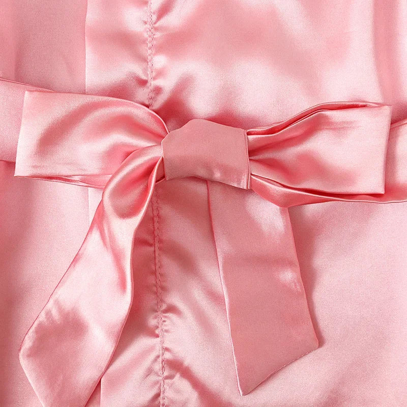 Peignoir Satin Fille Rose Princess