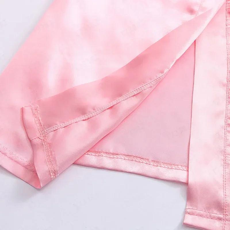 Peignoir Satin Fille Rose Princess