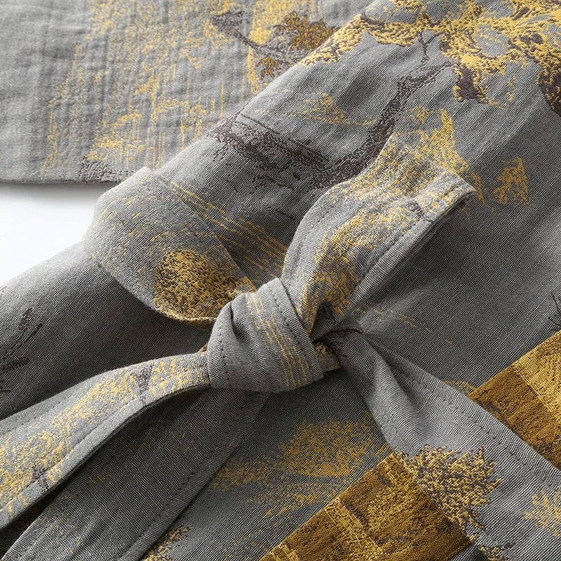 Peignoir kimono gris homme - Momiji