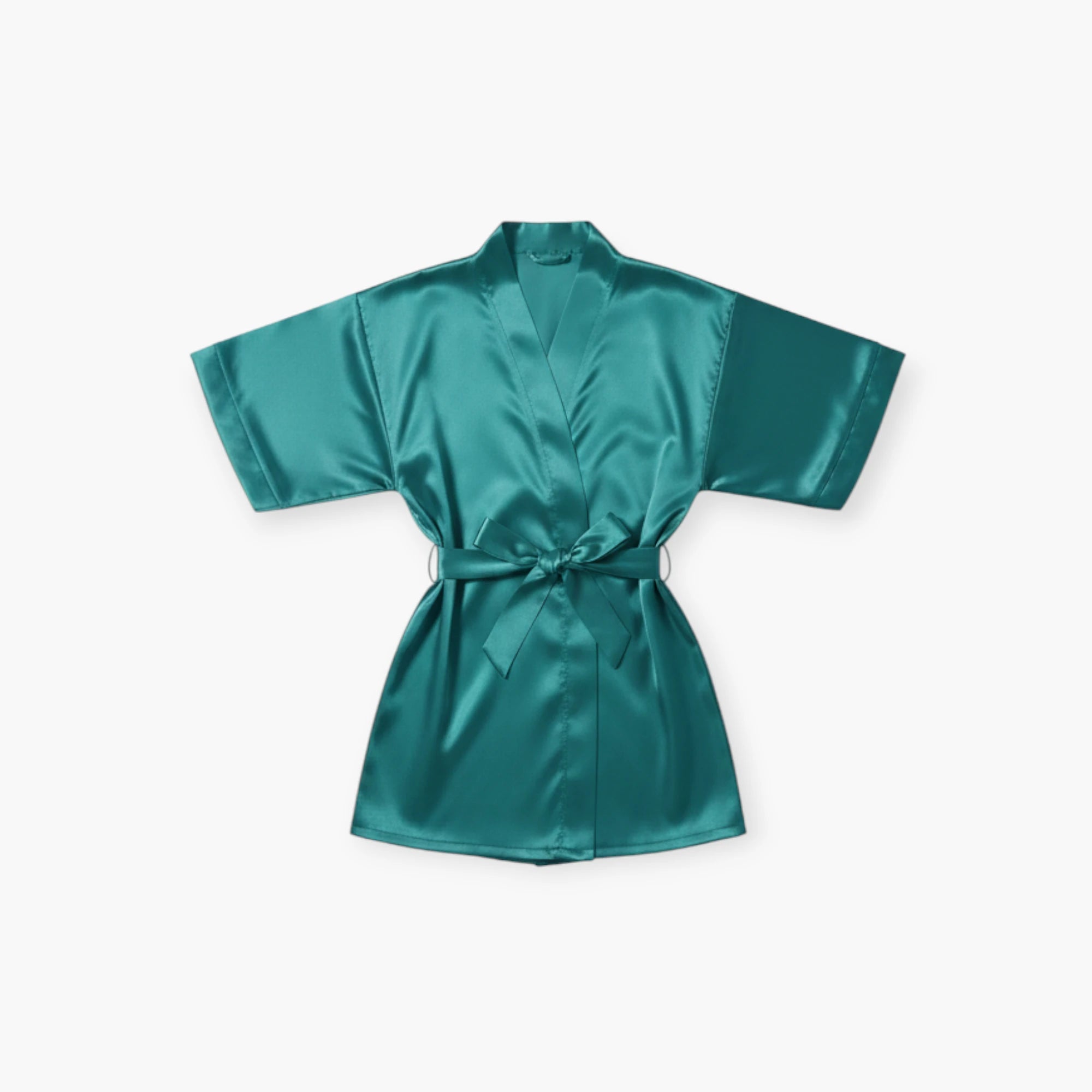 Peignoir Satin Fille Bleu Classique