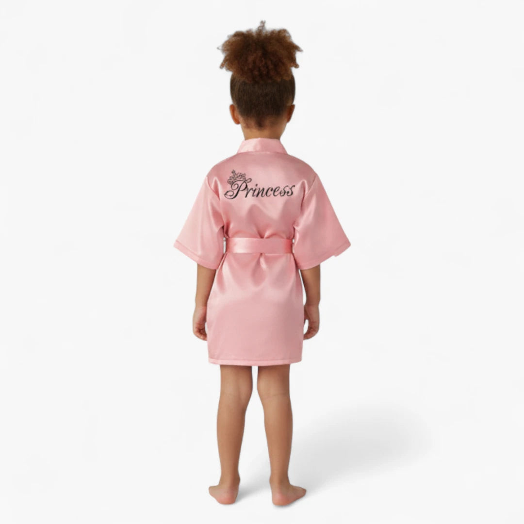 Peignoir Satin Fille Rose Princess