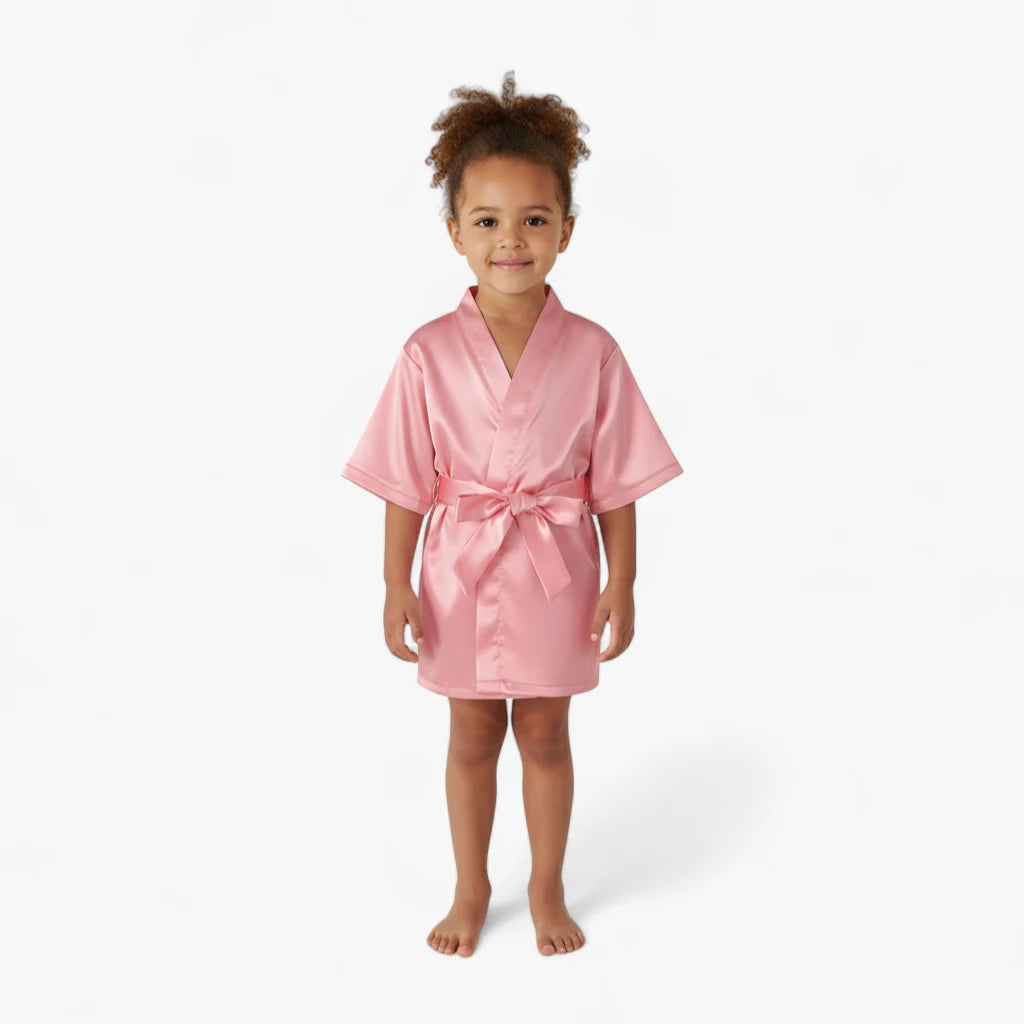 Peignoir Satin Fille Rose Princess