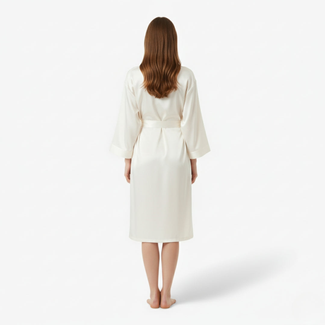 Peignoir Femme – En Satin Beige