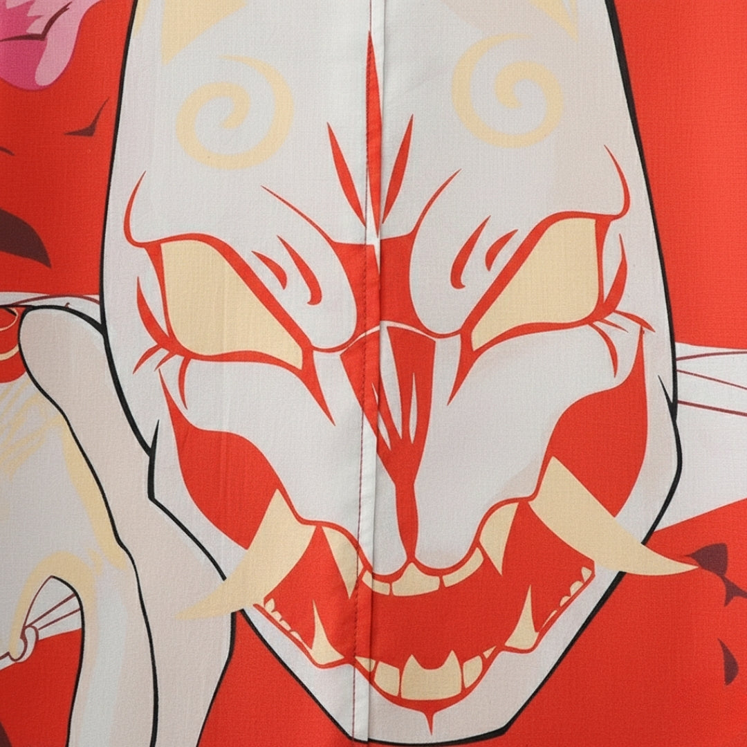 kimono kitsune rouge et blanc