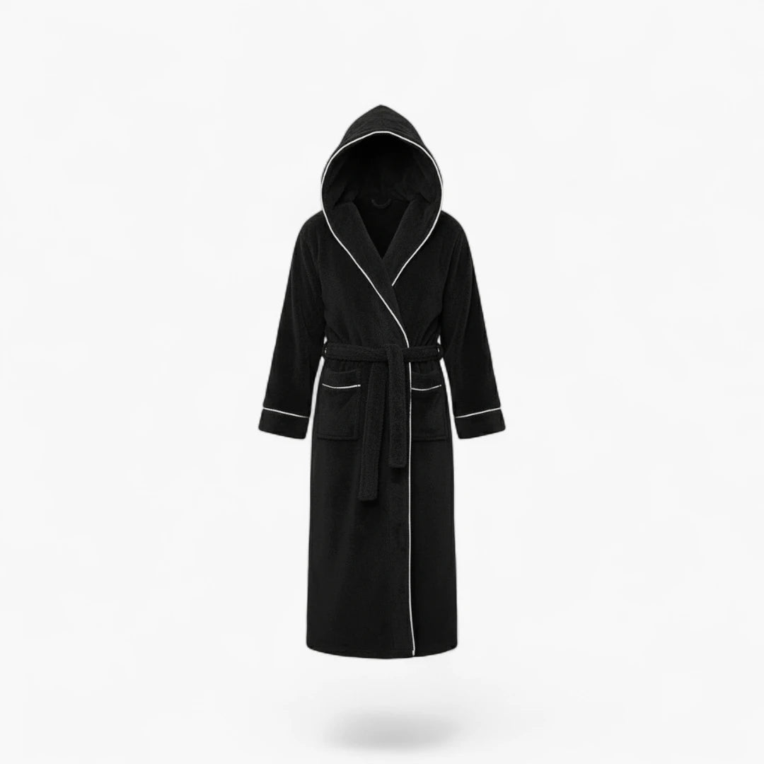 Peignoir Noir à Capuche Homme