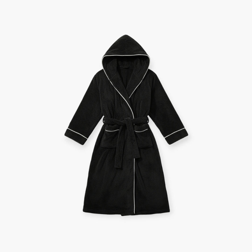 Peignoir Noir à Capuche Homme