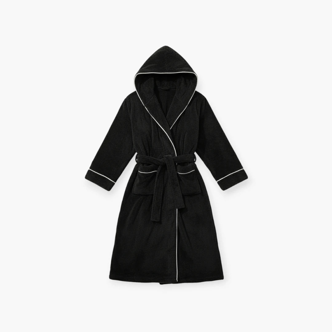 Peignoir Noir à Capuche Homme
