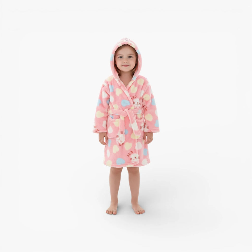 peignoir de bain enfant rose